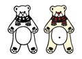 Bear coloring cartoon outline vector drawing Royalty Free Stock Photo