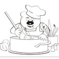 Bear - cook, coloring-book Royalty Free Stock Photo