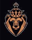 Bear in Crown Mascot Vector Icon