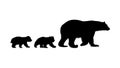 Bear Cub Silhouette Vector Animals Icons Royalty Free Stock Photo