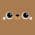 Bear cub square face head icon. Cartoon funny baby character. Cute kawaii animal portrait. Kids print for poster, t-shirt cloth.