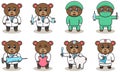 Vector illustration of Cute Character Cartoon of Bear Doctor.