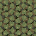 Bear cute face army pattern seamless. baby bear military background. protective fabric ornament