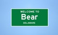 Bear, Delaware city limit sign. Town sign from the USA. Royalty Free Stock Photo