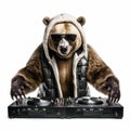 Epic Portraiture Of A Bear Djing At A Turntable