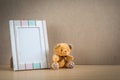 Bear doll with photo frame Royalty Free Stock Photo