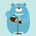 Bear drink too much coffee Royalty Free Stock Photo