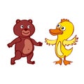 Bear duck Vector File EPS10 Hand-drawn cartoon