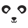 Bear ear icon on a white background. Vector illustration