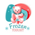 Bear Eating Frozen Yogurt