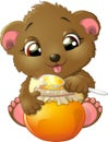 Bear eats honey Royalty Free Stock Photo