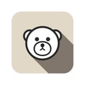 Bear face flat icon, circle animal series