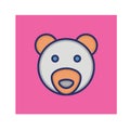 Bear Face Isolated Vector icon that can be easily modified or edited Royalty Free Stock Photo
