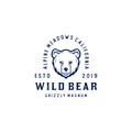Bear face logo design. vintage logo design with bear face vector illustration