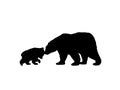 Bear family black silhouette animals.