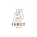 Bear family harmony logo design vector