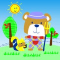 Bear in the farm vector