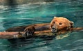 Bear Floats in Water