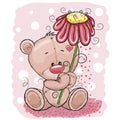 Bear with flower