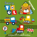 Bear the foreman funny animal cartoon,vector illustration