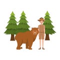 Bear forest animal and ranger of canada design Royalty Free Stock Photo