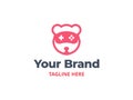 bear game logo design template animal concept controller