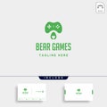 bear game logo design template animal concept controller