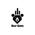 Bear game logo simple vector design illustration