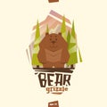 Bear grizzle illustration