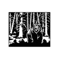 Bear, grizzly bear - forest landscape, Wildlife Stencils - Forest Silhouettes for Cricut, Wildlife clipart, png Cut file