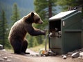 Bear grizzly proof garbage dumpster Yellowstone