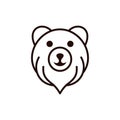 Bear head face funny line simple logo