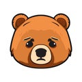 Bear Head Logo Design. Abstract Bear Face Isolated. Sad Bear Face
