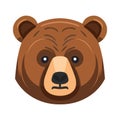 Bear Head Logo Design. Abstract Bear Face Isolated. Sad Bear Face