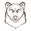 Bear Head Logo Mascot Emblem. Designed using outline graphic vector Royalty Free Stock Photo