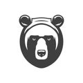 Bear head mammal wild predator camping hunting vintage icon design isometric vector