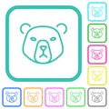 Bear head outline vivid colored flat icons Royalty Free Stock Photo
