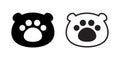 Bear head polar bear paw vector footprint icon teddy cartoon character symbol illustration design Royalty Free Stock Photo