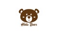 Bear head smile cute cartoon logo vector icon illustration design Royalty Free Stock Photo