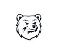 Bear head tattoo style logo vector