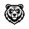 Bear head vector silhouette art logo icon design Royalty Free Stock Photo
