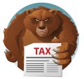 Bear holds tax letter.