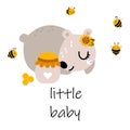 Bear honey bee card