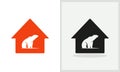 Bear House logo design. Home logo with Polar Bear concept vector. Polar Bear and Home logo design