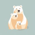 The bear hugs the little cubs. Festive theme, Concept: Poster for a children\'s room. Baby print for nursery.