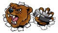 Bear Ice Hockey Player Animal Sports Mascot Royalty Free Stock Photo