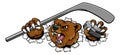 Bear Ice Hockey Player Animal Sports Mascot Royalty Free Stock Photo