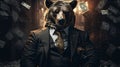 Bear In Business Suit: A Photographic Portrait With Gritty Urban Style