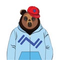 Cool hipster bear Royalty Free Stock Photo