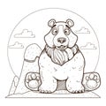 Bear. Illustration on the theme of protection of animals and the environment